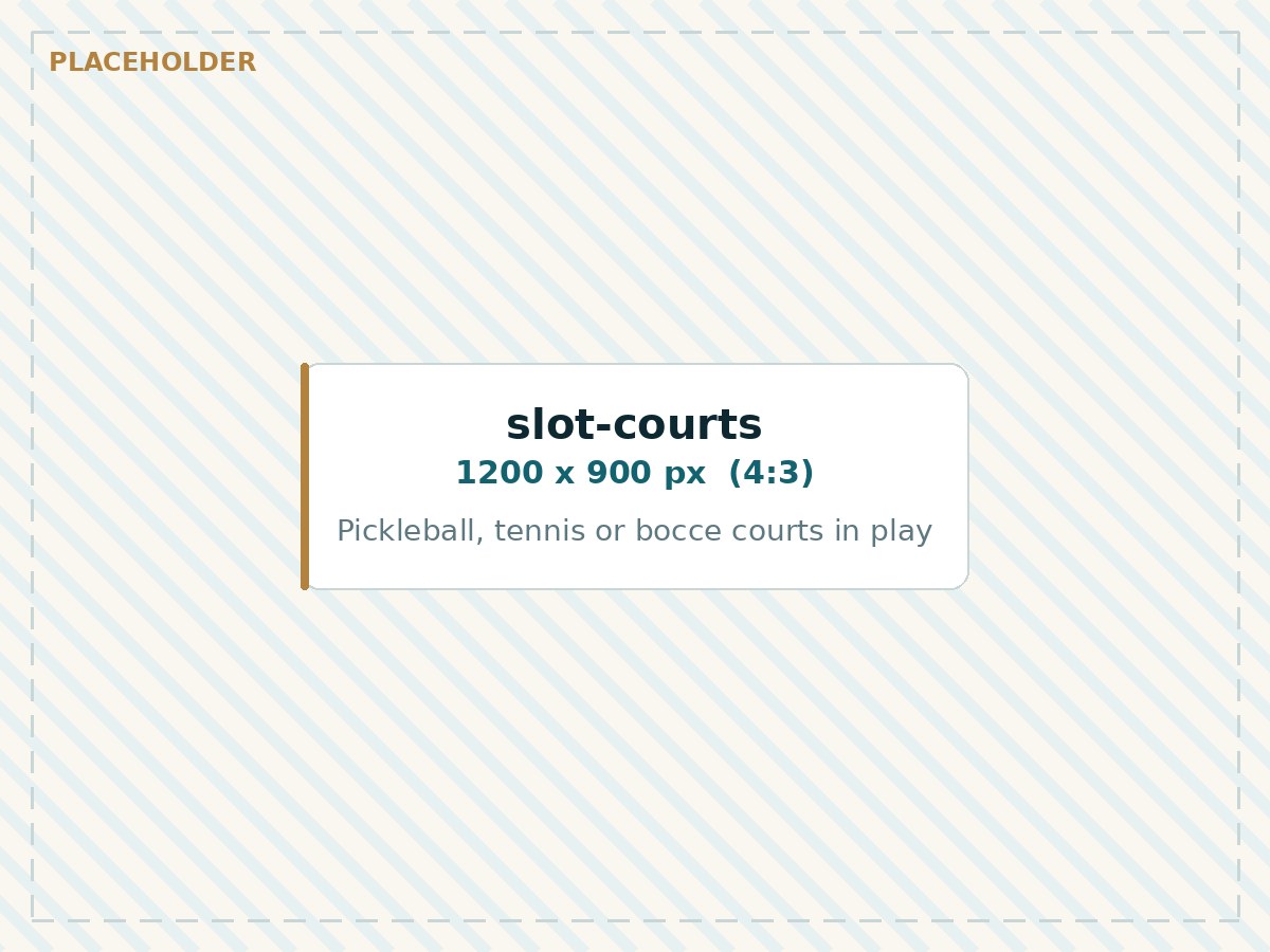 Clay courts and net at Valencia Trails